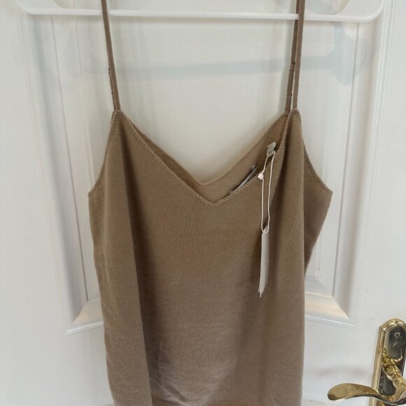 Vince Crochet Strap Cashmere Tank in Dune - Picture 6 of 6